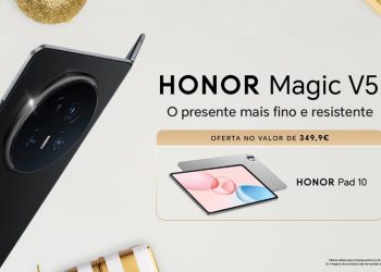 HONOR Magic V5 dobrável com oferta HONOR Pad 10 Natal