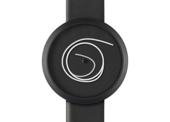 Relógio NAVA Ora Unica feminino 36 mm com mostrador de linhas curvas desenhado por Denis Guidone