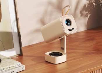 Projetor portátil Yaber T1 Pro Portable Cinema Projector com suporte giratório e som integrado