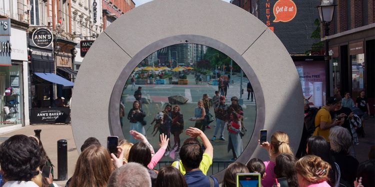 Dublin Portal art installation livestream connecting Dublin and New York