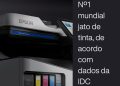 Epson é líder global no jacto de tinta 4 Impressoras Epson jato de tinta em ambiente de escritório moderno