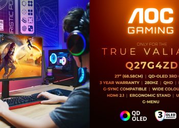 Monitor AOC GAMING Q27G4ZD QD-OLED de 27 polegadas com 280 Hz