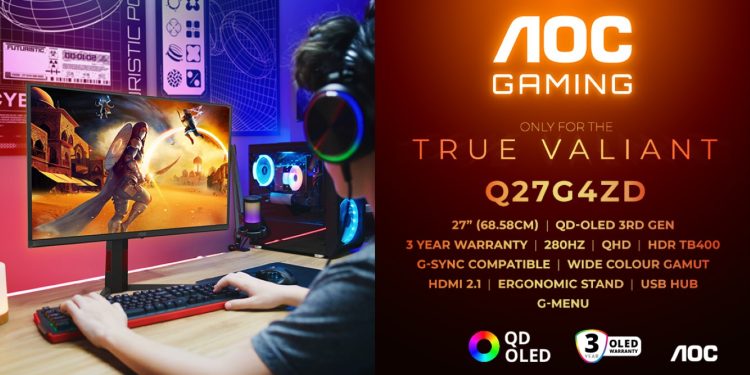 AOC Q27G4ZD aposta no equilíbrio QD-OLED 1 Monitor AOC GAMING Q27G4ZD QD-OLED de 27 polegadas com 280 Hz