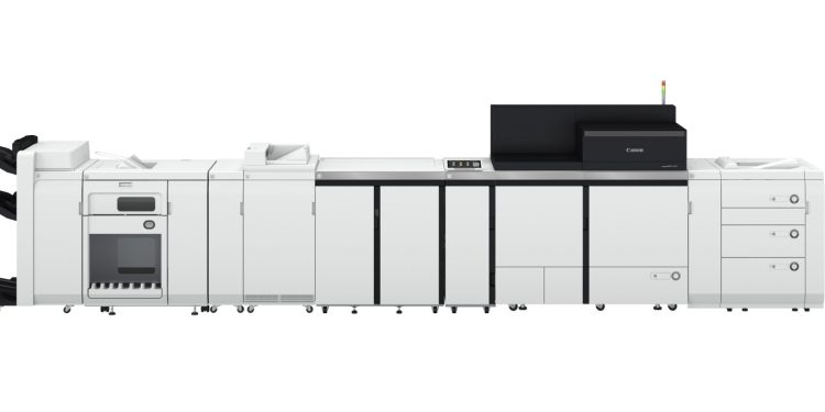 Unidade de Inspeção C1 instalada numa Canon imagePRESS V em ambiente de produção