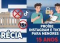 Ecrã de smartphone mostrando aplicações de redes sociais incluindo Instagram TikTok Facebook YouTube e Snapchat