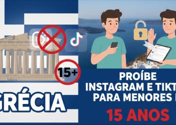Ecrã de smartphone mostrando aplicações de redes sociais incluindo Instagram TikTok Facebook YouTube e Snapchat