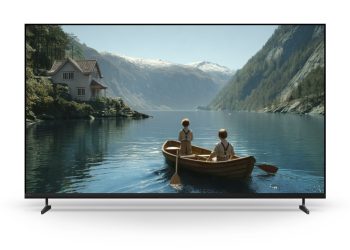 sistema Sony BRAVIA Theatre com barra de som e televisão numa sala moderna