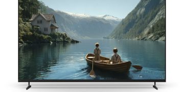 sistema Sony BRAVIA Theatre com barra de som e televisão numa sala moderna