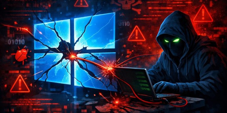 Caos: IA encontra inúmeras falhas no Windows 1 Ecrã de computador com Windows e código de erro, simbolizando falhas de segurança descobertas por IA