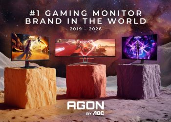 monitor gaming AGON by AOC com imagem fluida e cores vibrantes OLED