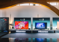 stand da Hisense no Hi-Fi Show 2026 com TVs RGB MiniLED e projetores