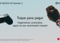 smartwatch Huawei com pagamento contactless Curve Pay ativo no ecrã