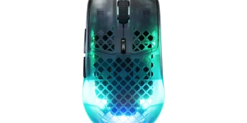 rato SteelSeries Aerox 3 Wireless Gen 2 com iluminação RGB e design ultraleve