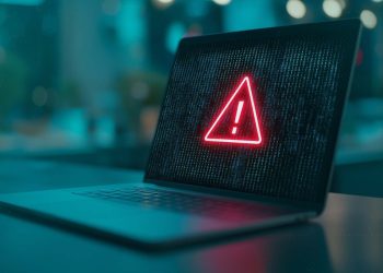 email falso de violação de dados com aviso urgente no ecrã