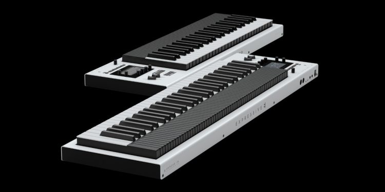 teclado Expressive E Osmose CE com design moderno e teclas sensíveis à pressão
