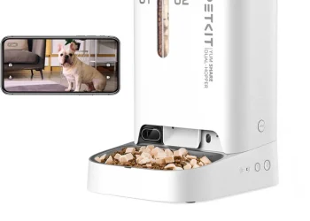 alimentador automático Petkit YumShare com câmara e depósito duplo para gatos