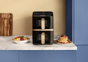 Airfryer Philips Vertical Duo Série 4000 com dois cestos verticais