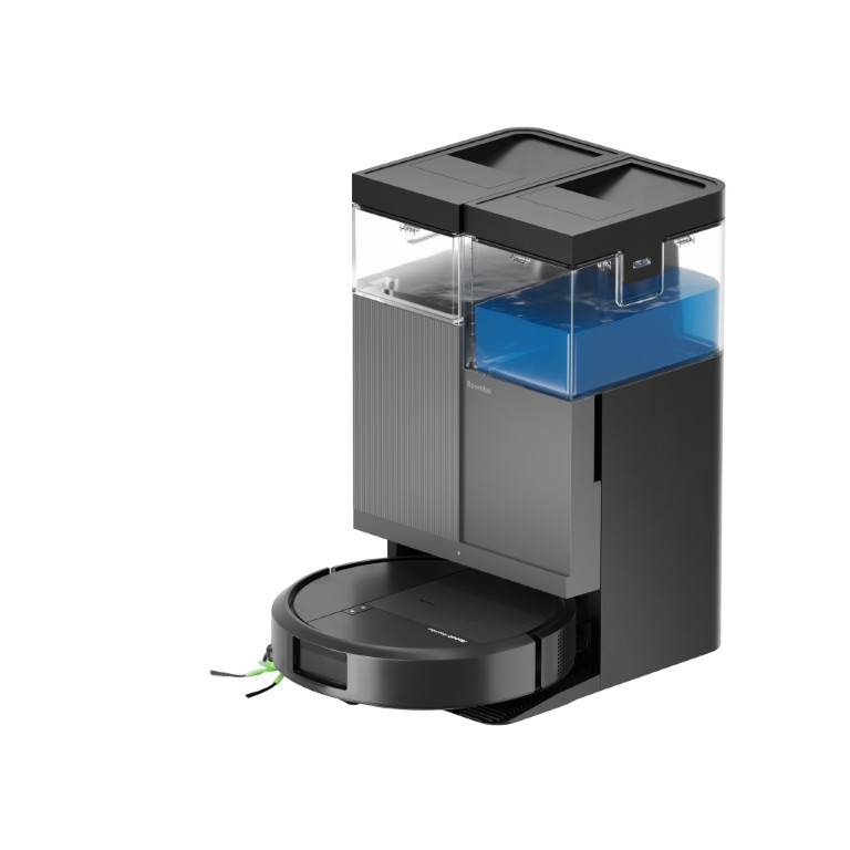 iRobot reforça gama Roomba 3 Roomba Plus 415 Combo AutoWash Black Photo Studio RobotDocked LeftFacing