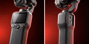 câmara gimbal compacta Canon com mecanismo de dobragem integrado