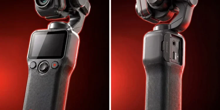 câmara gimbal compacta Canon com mecanismo de dobragem integrado