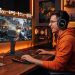 Monitor AOC GAMING 25G4ZR de 24,5 polegadas a exibir um jogo competitivo de FPS com elevada taxa de actualização.