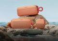 Colunas Bose SoundLink Micro, SoundLink Flex e SoundLink Plus na nova cor Sunset Peach, inspirada nos tons quentes do verão.