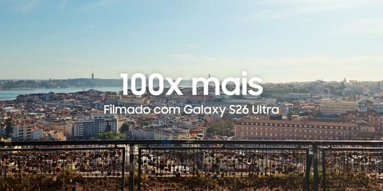 O Samsung Galaxy S26 Ultra é o protagonista de "100x mais" 1 ena da curta-metragem 100x mais filmada com o Samsung Galaxy S26 Ultra nas ruas de Lisboa