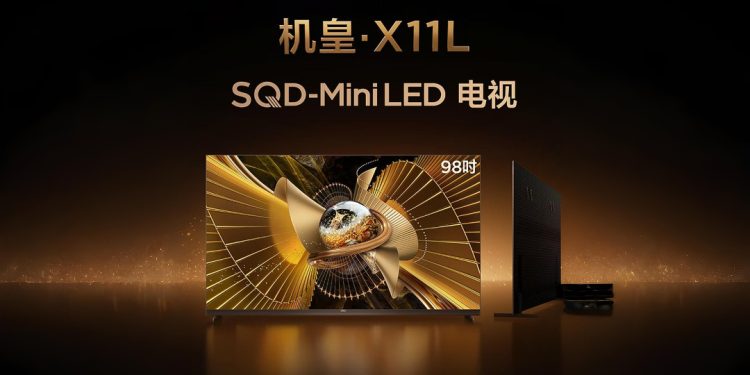 TCL domina o mercado mundial de televisões 1 Televisor TCL Mini LED de grande formato a exibir uma imagem de elevada qualidade numa sala moderna
